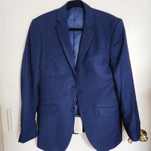 Royal Blue Birdseye Three Piece suite new with tags. Slim Fit